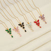 Fashionable Butterfly Tassel Pendant Copper Stainless Steel Electroplated Necklace