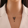 Fashionable Butterfly Tassel Pendant Copper Stainless Steel Electroplated Necklace