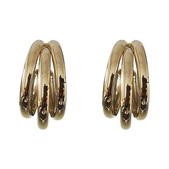 Fashionable Circle 925 Silver And Alloy Pin Earrings With Geometric Styling And Electroplating Treatment