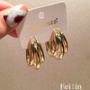 Fashionable Circle 925 Silver And Alloy Pin Earrings With Geometric Styling And Electroplating Treatment