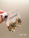 Fashionable Circle 925 Silver And Alloy Pin Earrings With Geometric Styling And Electroplating Treatment