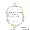 Fashionable Colorful Conch And Starfish Beaded Necklace And Bracelet Set With Imitation Pearls Porcelain Pendant Sea Life Pattern Electroplating For Women