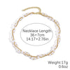 Fashionable Colorful Conch And Starfish Beaded Necklace And Bracelet Set With Imitation Pearls Porcelain Pendant Sea Life Pattern Electroplating For Women