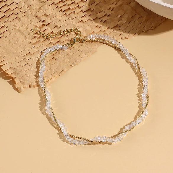 Fashionable Colorful Conch And Starfish Beaded Necklace And Bracelet Set With Imitation Pearls Porcelain Pendant Sea Life Pattern Electroplating For Women