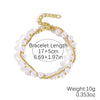 Fashionable Colorful Conch And Starfish Beaded Necklace And Bracelet Set With Imitation Pearls Porcelain Pendant Sea Life Pattern Electroplating For Women