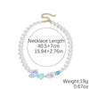 Fashionable Colorful Conch And Starfish Beaded Necklace And Bracelet Set With Imitation Pearls Porcelain Pendant Sea Life Pattern Electroplating For Women