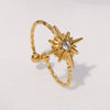 Fashionable Diamond Encrusted Star Shaped Stainless Steel Open Ring With Electroplating For Women Simple And Personalized Design
