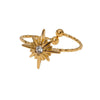Fashionable Diamond Encrusted Star Shaped Stainless Steel Open Ring With Electroplating For Women Simple And Personalized Design