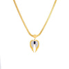 Fashionable Diamond Wing Pendant Stainless Steel Goldplated Necklace With Snake Bone Chain