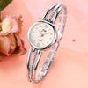 Fashionable Diamondencrusted Alloy Bracelet Watch For Women With Round Dial And Stainless Steel Strap And Clasp