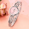 Fashionable Diamondencrusted Alloy Bracelet Watch For Women With Round Dial And Stainless Steel Strap And Clasp
