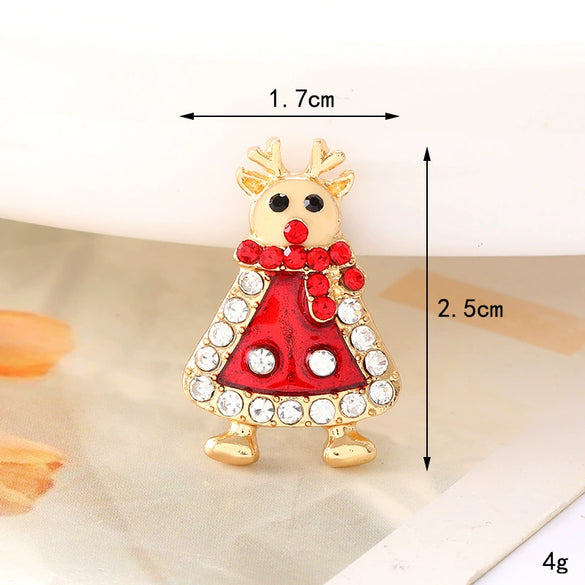 Fashionable Diamondencrusted Christmas Tree Zinc Alloy Clothing Accessories With Dripping Oil Process For Diy Snowman Clogs