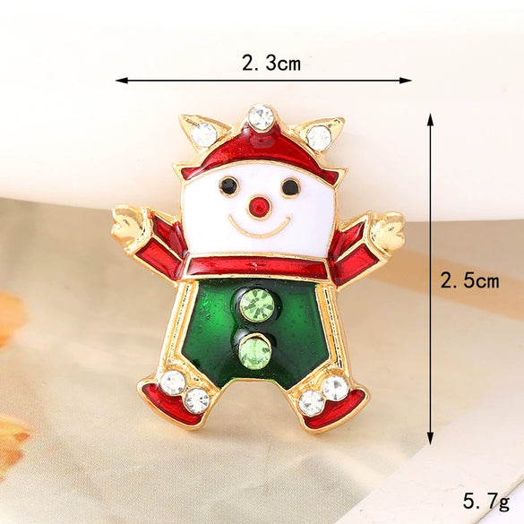 Fashionable Diamondencrusted Christmas Tree Zinc Alloy Clothing Accessories With Dripping Oil Process For Diy Snowman Clogs