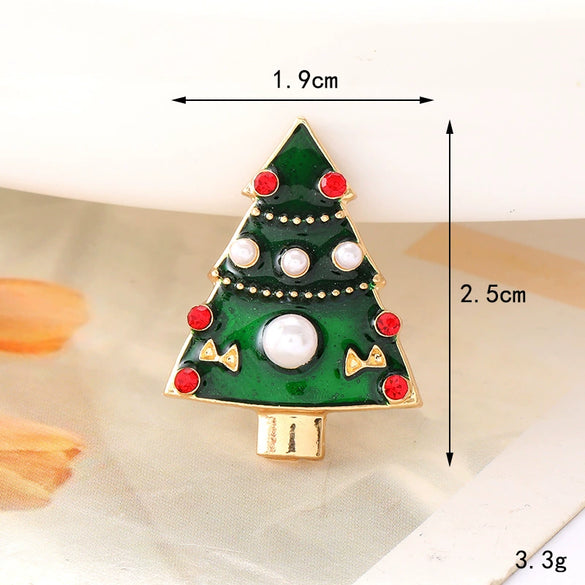 Fashionable Diamondencrusted Christmas Tree Zinc Alloy Clothing Accessories With Dripping Oil Process For Diy Snowman Clogs