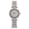 Fashionable Diamondencrusted Metal Shell Face Round Female Watch