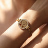 Fashionable Diamondencrusted Tree Of Life Bracelet Unisex Stainless Steel 18K Gold Plated Geometric Simple Style Jewelry
