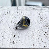 Fashionable Electroplated Metal Ring With Red Geometric Design And Round Shape For Women And Unisex Jewelry
