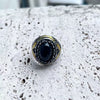 Fashionable Electroplated Metal Ring With Red Geometric Design And Round Shape For Women And Unisex Jewelry