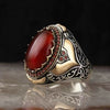 Fashionable Electroplated Metal Ring With Red Geometric Design And Round Shape For Women And Unisex Jewelry