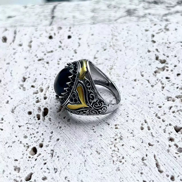 Fashionable Electroplated Metal Ring With Red Geometric Design And Round Shape For Women And Unisex Jewelry