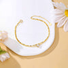 Fashionable Elegant Gold Color Copper Heart Shape Layered Anklet Exquisite Gentle Foot Jewelry For Women