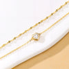 Fashionable Elegant Gold Color Copper Heart Shape Layered Anklet Exquisite Gentle Foot Jewelry For Women