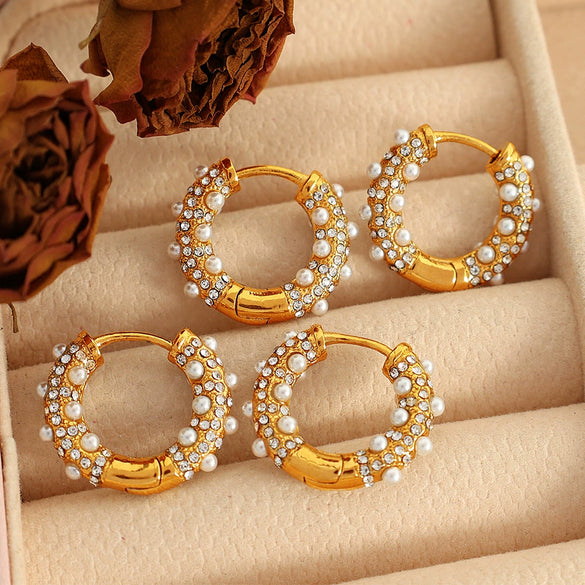 Fashionable Elegant Highend Women's 316L Stainless Steel Cshaped Geometric Earrings With Electroplating Design