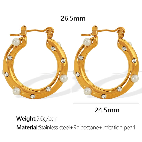 Fashionable Elegant Highend Women's 316L Stainless Steel Cshaped Geometric Earrings With Electroplating Design