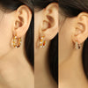 Fashionable Elegant Highend Women's 316L Stainless Steel Cshaped Geometric Earrings With Electroplating Design