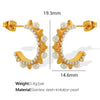 Fashionable Elegant Highend Women's 316L Stainless Steel Cshaped Geometric Earrings With Electroplating Design