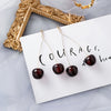 Fashionable Elegant Long Wine Red Cherry Geometric Earrings Made Of Alloy With Electroplating Design For Women In Autumn And Winter
