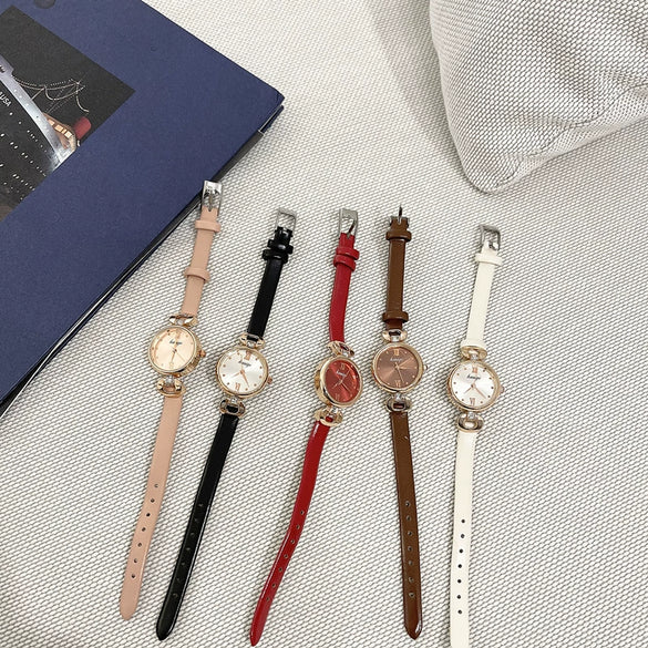 Fashionable Elegant Women's Alloy Quartz Watch With Round Dial And Pin Buckle