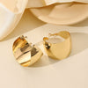 Fashionable Exaggerated Glossy Wide Brimmed Metal Earrings With Geometric Pattern Gold Plated By Electroplating For Women