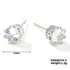 Fashionable Exquisite Gold Electroplated Titanium Steel Copper Earrings With Crown Pattern And Super Flash Zircon