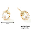 Fashionable Exquisite Gold Electroplated Titanium Steel Copper Earrings With Crown Pattern And Super Flash Zircon