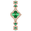 Fashionable Fourleaf Clover Women's Metal Bracelet Quartz Watch With Flower Shape Dial