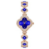Fashionable Fourleaf Clover Women's Metal Bracelet Quartz Watch With Flower Shape Dial