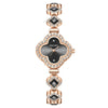 Fashionable Fourleaf Clover Women's Metal Bracelet Quartz Watch With Flower Shape Dial