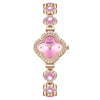 Fashionable Fourleaf Clover Women's Metal Bracelet Quartz Watch With Flower Shape Dial