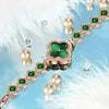 Fashionable Fourleaf Clover Women's Metal Bracelet Quartz Watch With Flower Shape Dial