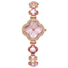 Fashionable Fresh Style Women's Alloy And Stainless Steel Rhinestone Fourleaf Clover Bracelet Watch