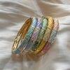 Fashionable Geometric Enamel Open Elastic Bracelet With Plated Finish Versatile Light Luxury Jewelry Accessory
