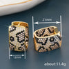 Fashionable Geometric Leopard Print Copper Earrings With Zirconia For Women