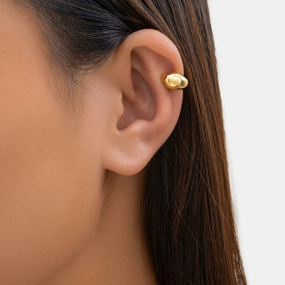 Fashionable Geometric Metal Women's Ushaped Earrings With Diamond Drop And Electroplating