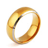 Fashionable Geometric Twotone 18K Gold Electroplated Stainless Steel Ring For Men And Women