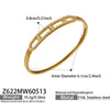 Fashionable Geometric Zirconencrusted Hollow Stainless Steel 18K Goldplated Bracelet
