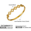 Fashionable Geometric Zirconencrusted Hollow Stainless Steel 18K Goldplated Bracelet