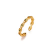Fashionable Goldplated Copper Evil Eye Ring With Blue Zircon Design Adjustable Open Band Unisex Statement Jewelry
