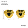 Fashionable Heart Titanium Steel Earrings 18K Gold Plated Water Plated