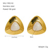 Fashionable Heart Titanium Steel Earrings 18K Gold Plated Water Plated